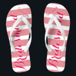 Personalised Bridesmaid Pink Or Any Colour Stripes Flip Flops<br><div class="desc">Pink Stripes Pattern - Change to Any Colour by clicking customise. And say anything you want.  Make these one of a kind flip flops that have YOUR message on them.  Be the talk of the beach!</div>