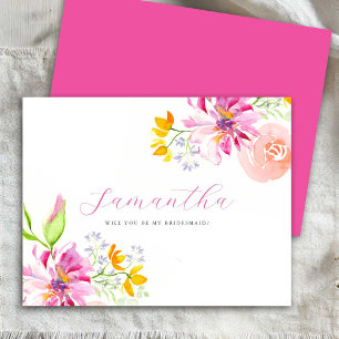 Personalised Bridesmaid Proposal Cards Watercolor
