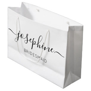 Personalised Bridesmaid Proposal Modern Script Large Gift Bag