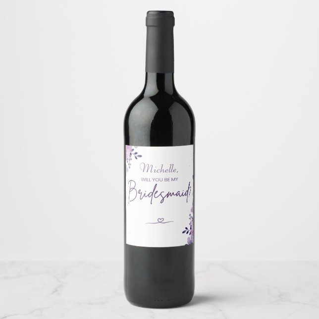 Personalised Bridesmaid Proposal Wine Gift Label (Front)