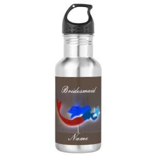 Personalised bridesmaid red-tail mermaid 532 ml water bottle