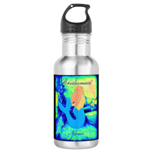 personalised bridesmaid redhead mermaid 532 ml water bottle