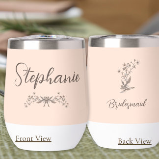 Personalised Bridesmaid Rustic Elegant Wildflowers