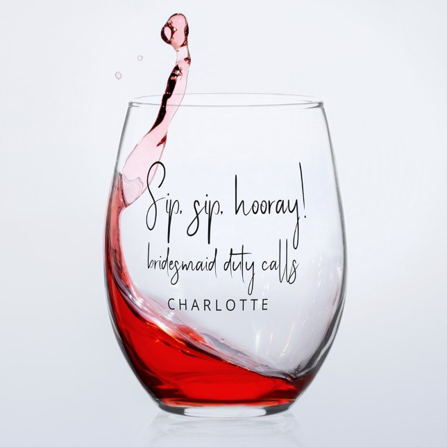 Personalised Bridesmaid  Stemless Wine Glass (Creator Uploaded)