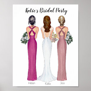 Personalised Bridesmaid Wedding Gift Print