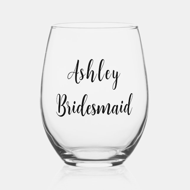 Personalised Bridesmaid Wine Glass (Front)