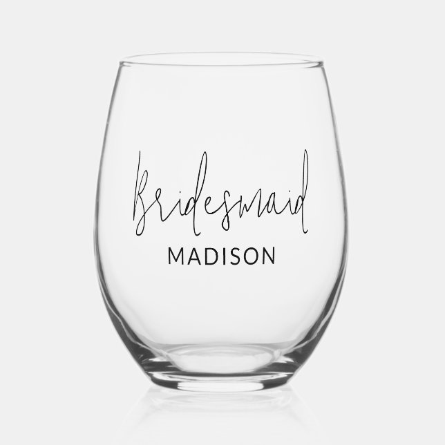 Personalised Bridesmaid Wine Glass Proposal Gift (Front)