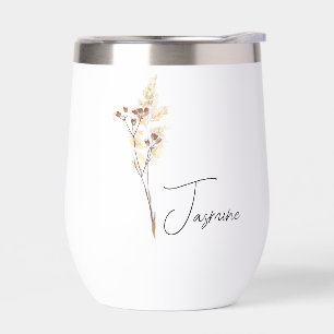 Personalised bridesmaids gifts floral glasses with