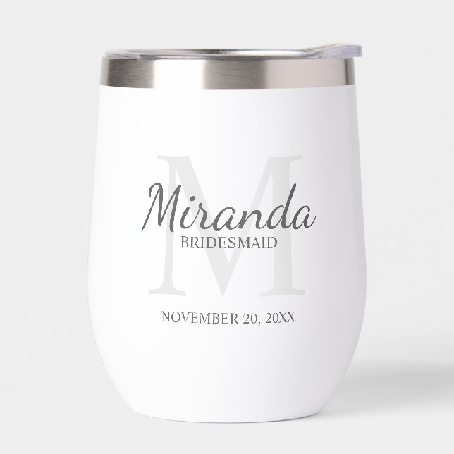 Personalised Bridesmaid's Monogram and Name (Left)