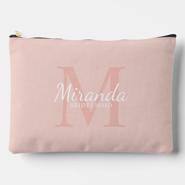Personalised Bridesmaid's Monogram and Name Accessory Pouch (Front)
