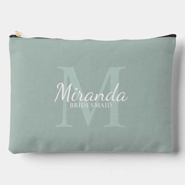 Personalised Bridesmaid's Monogram and Name Accessory Pouch (Front)