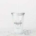 Personalised Bridesmaid's Monogram and Name Acryli Acrylic Tumbler<br><div class="desc">Personalised Bridesmaids Gifts
features personalised bridesmaid's name in grey classic serif font style and monogram in light grey as background with title and wedding date in grey classic serif font style.

Also perfect for Maid of Honour,  Flower Girl,  Mother of the Bride and more.</div>