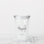 Personalised Bridesmaid's Monogram and Name Acrylic Tumbler<br><div class="desc">Personalised Bridesmaids Gifts
features personalised bridesmaid's name in grey classic script font style and monogram in light grey classic serif font style as background with title and wedding date in grey classic serif font style.

Also perfect for Maid of Honour,  Flower Girl,  Mother of the Bride and more.</div>