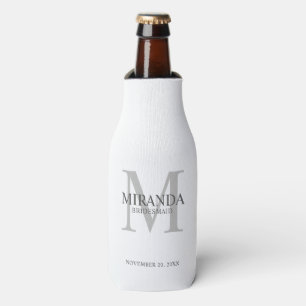 Personalised Bridesmaid's Monogram and Name Bottle Cooler