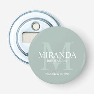 Personalised Bridesmaid's Monogram and Name Bottle Opener