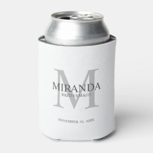 Personalised Bridesmaid's Monogram and Name Can Cooler