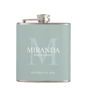 Personalised Bridesmaid's Monogram and Name Hip Flask