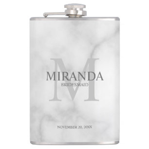 Personalised Bridesmaid's Monogram and Name Hip Flask
