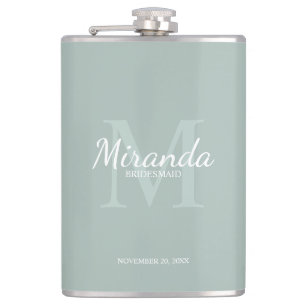 Personalised Bridesmaid's Monogram and Name Hip Flask