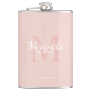 Personalised Bridesmaid's Monogram and Name Hip Flask