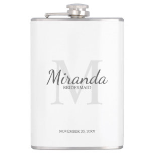 Personalised Bridesmaid's Monogram and Name Hip Flask