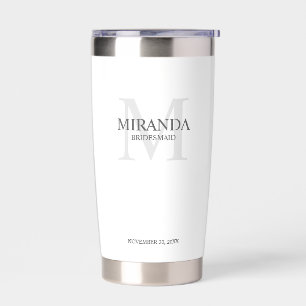 Personalised Bridesmaid's Monogram and Name Insulated Tumbler