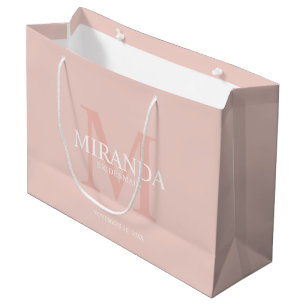 Personalised Bridesmaid's Monogram and Name Large Gift Bag