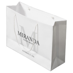 Personalised Bridesmaid's Monogram and Name Large Gift Bag