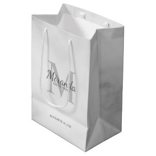 Personalised Bridesmaid's Monogram and Name Medium Gift Bag