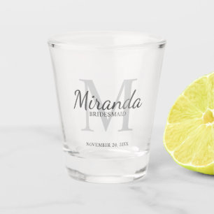 Personalised Bridesmaid's Monogram and Name Shot Glass