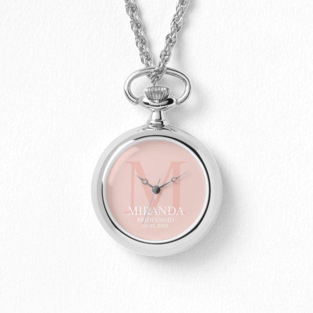 Personalised Bridesmaid's Monogram and Name Watch (Front)