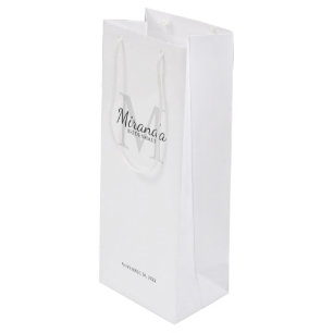 Personalised Bridesmaid's Monogram and Name Wine Gift Bag