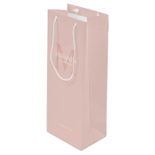 Personalised Bridesmaid's Monogram and Name Wine Gift Bag