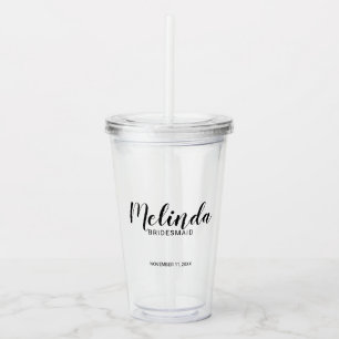 Personalised Bridesmaid's Name Acrylic Tumbler