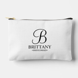 Personalised Bridesmaid's Name and Monogram Accessory Pouch