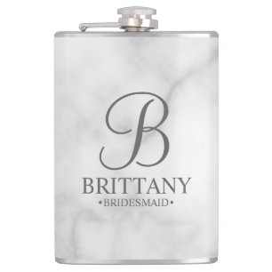 Personalised Bridesmaid's Name and Monogram Hip Flask