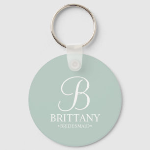 Personalised Bridesmaid's Name and Monogram Key Ring