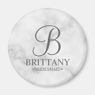 Personalised Bridesmaid's Name and Monogram Magnet
