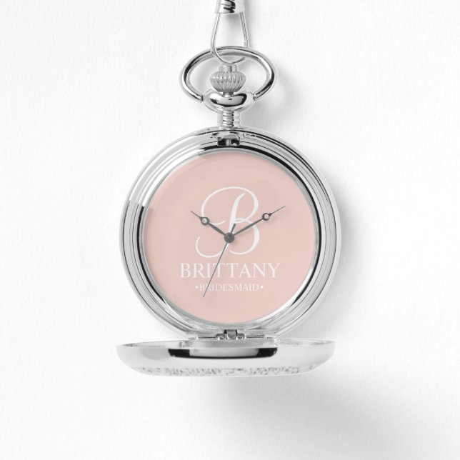 Personalised Bridesmaid's Name and Monogram Watch (Front)