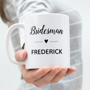 Personalised Bridesman Black Script Wedding Coffee Mug