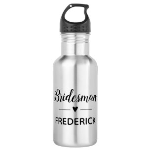Personalised Bridesman Heart Wedding 532 Ml Water Bottle