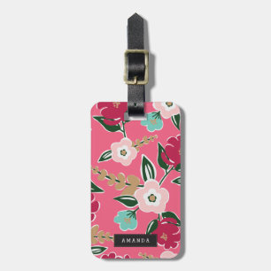 Personalised   Bright Blooms Luggage Tag