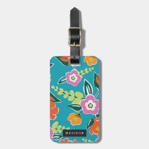 Personalised   Bright Blooms Luggage Tag