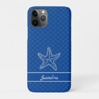 Personalised Bright Blue White Starfish