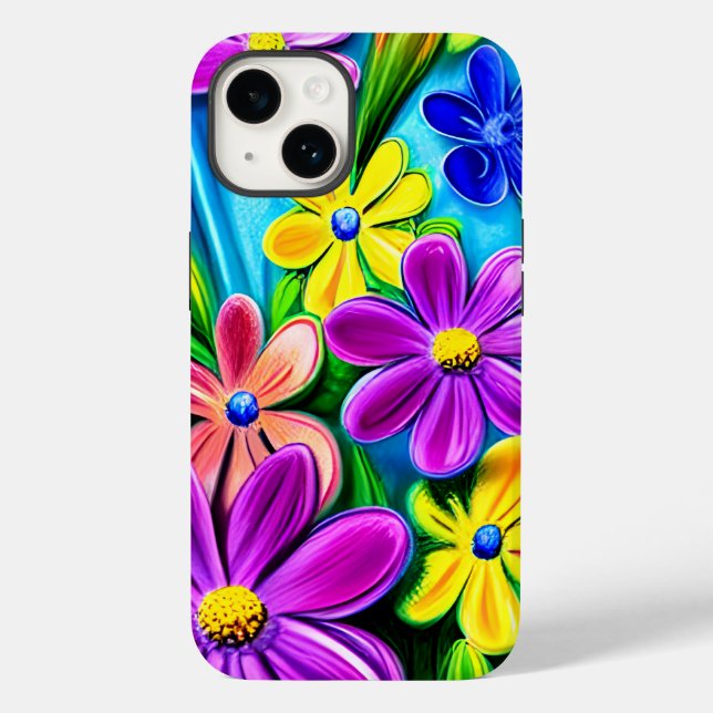 Personalised Bright Colourful Daisy Flowers Case-Mate iPhone Case (Back)