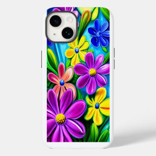 Personalised Bright Colourful Daisy Flowers iPhone 14 Case