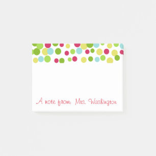 Personalised Bright Dots Post It Notes