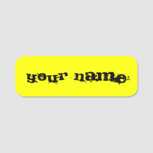 Personalised Bright Fluorescent Neon Yellow Name Tag