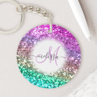 Personalised Bright Glitter Mermaid Monogram Name