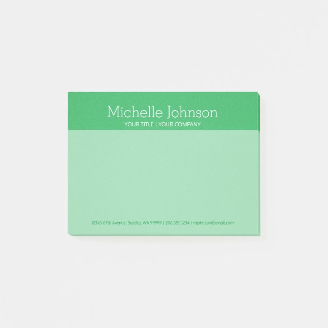 Personalised Bright Green Grainy Texture Post-it Notes (Front)